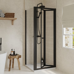 Almington Bi-Fold Shower Door, Side Panel and Shower Tray - Choice of Size and Finish