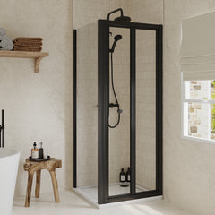 Almington Bi-Fold Shower Door, Side Panel and Shower Tray - Choice of Size and Finish