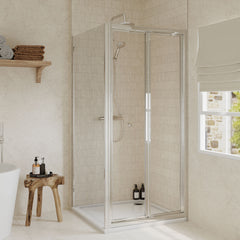 [BEZET055] Almington Bi-Fold Shower Door, Side Panel and Shower Tray - Choice of Size and Finish - Lifestyle 2