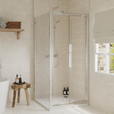 Bi-Fold Shower Door, Side Panel and Shower Tray - Choice of Size and Finish