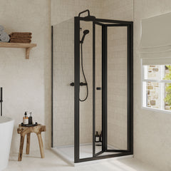 [BEZET057] Almington Bi-Fold Shower Door, Side Panel and Shower Tray - Choice of Size and Finish - Lifestyle 1