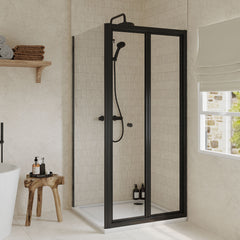 [BEZET057] Almington Bi-Fold Shower Door, Side Panel and Shower Tray - Choice of Size and Finish - Lifestyle 2