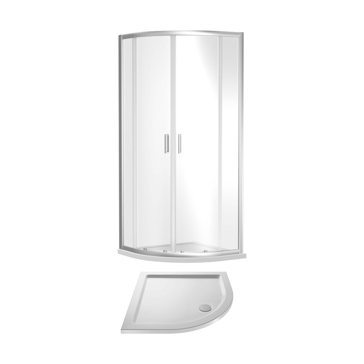 [BEZET061] Almington 6mm Toughened Safety Glass Quadrant Shower Enclosure and Resin Shower Tray - Choice of Size and Finish - Cutout