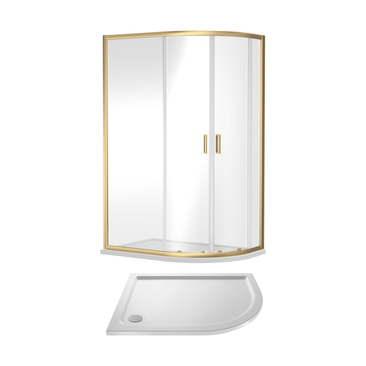 [BEZET071] Almington Offset Quadrant Shower Enclosure and Shower Tray - Choice of Size, Tray Orientation and Finish - Cutout