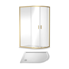 [BEZET071] Almington Offset Quadrant Shower Enclosure and Shower Tray - Choice of Size, Tray Orientation and Finish - Cutout