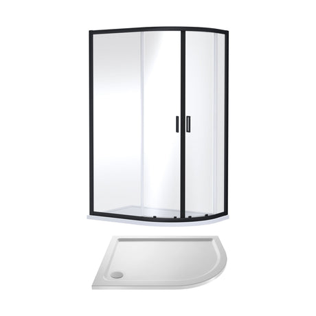 [BEZET072] Almington Offset Quadrant Shower Enclosure and Shower Tray - Choice of Size, Tray Orientation and Finish - Cutout