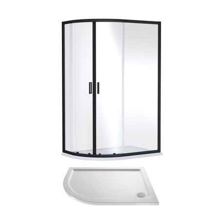 [BEZET075] Almington Offset Quadrant Shower Enclosure and Shower Tray - Choice of Size, Tray Orientation and Finish - Cutout