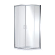 [BEZLU001] 8mm Toughened Safety Glass Quadrant Shower Enclosure and Resin Shower Tray - Choice of Size and Finish - Cutout