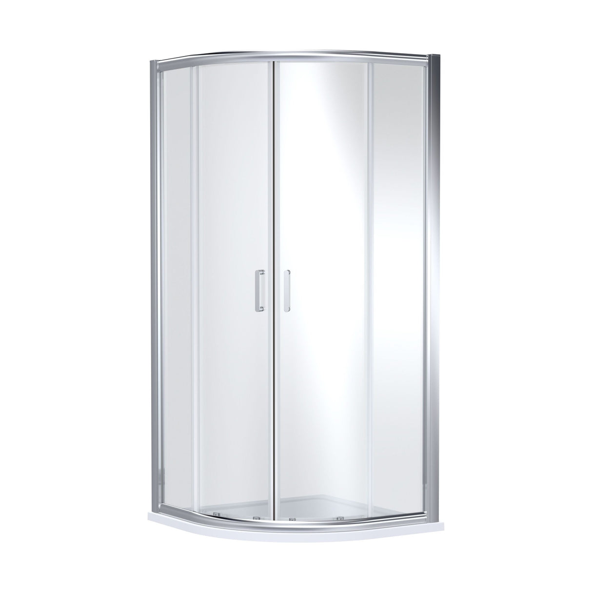 [BEZLU001] 8mm Toughened Safety Glass Quadrant Shower Enclosure and Resin Shower Tray - Choice of Size and Finish - Cutout