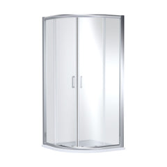 [BEZLU001] 8mm Toughened Safety Glass Quadrant Shower Enclosure and Resin Shower Tray - Choice of Size and Finish - Cutout