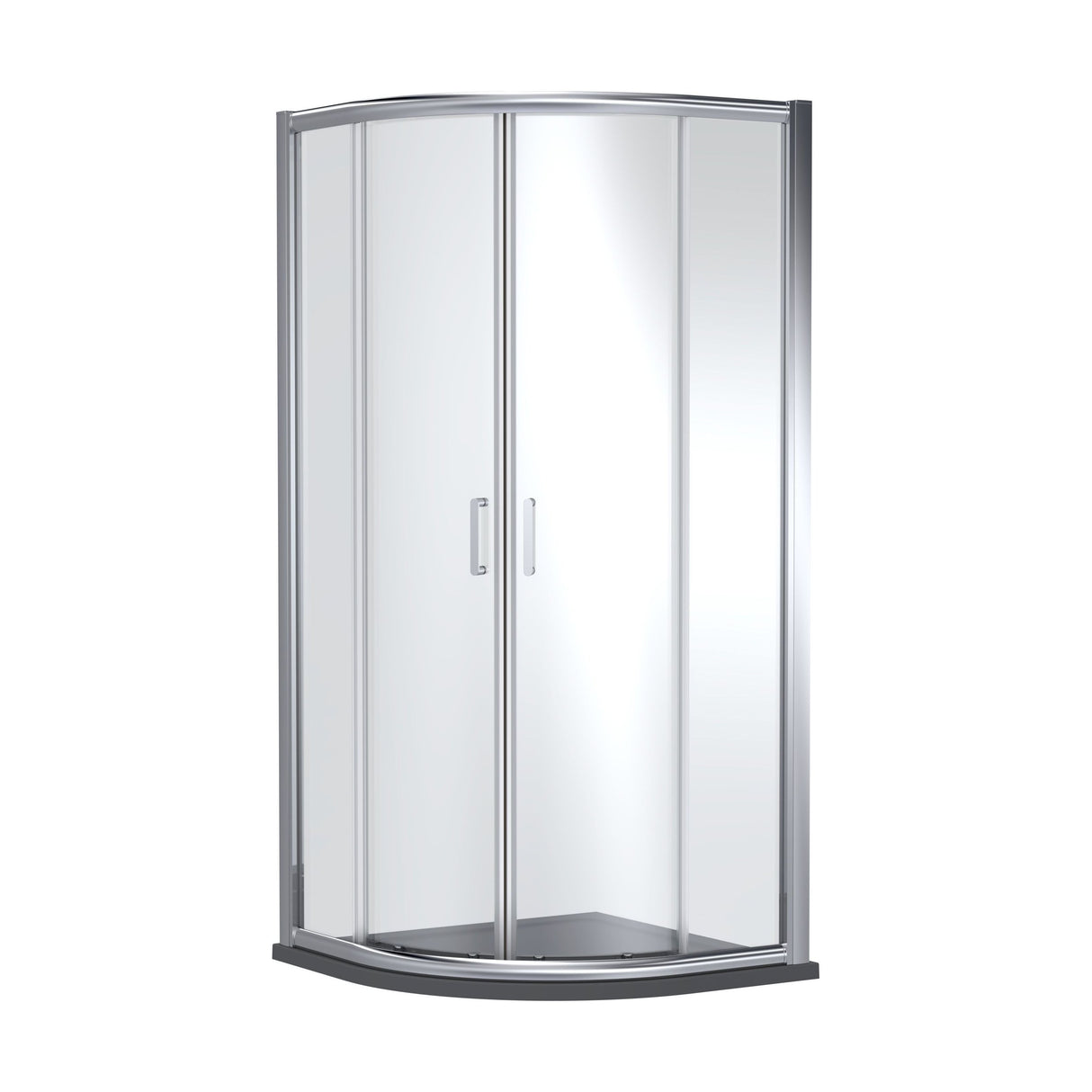 [BEZLU002] 8mm Toughened Safety Glass Quadrant Shower Enclosure and Resin Shower Tray - Choice of Size and Finish - Cutout