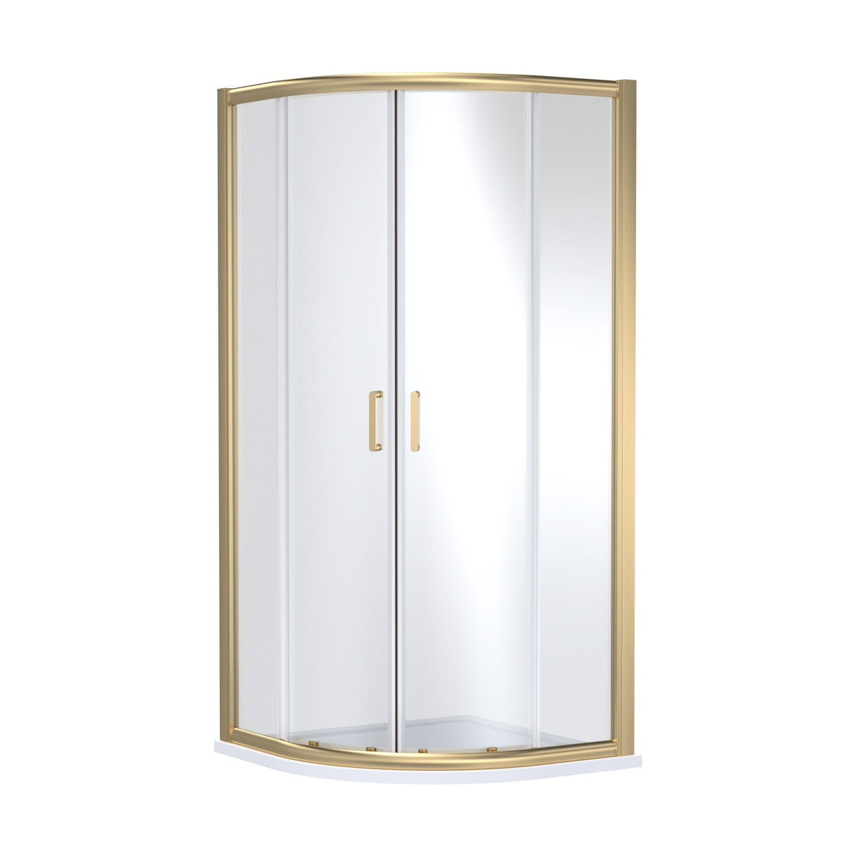 [BEZLU006] 8mm Toughened Safety Glass Quadrant Shower Enclosure and Resin Shower Tray - Choice of Size and Finish - Cutout