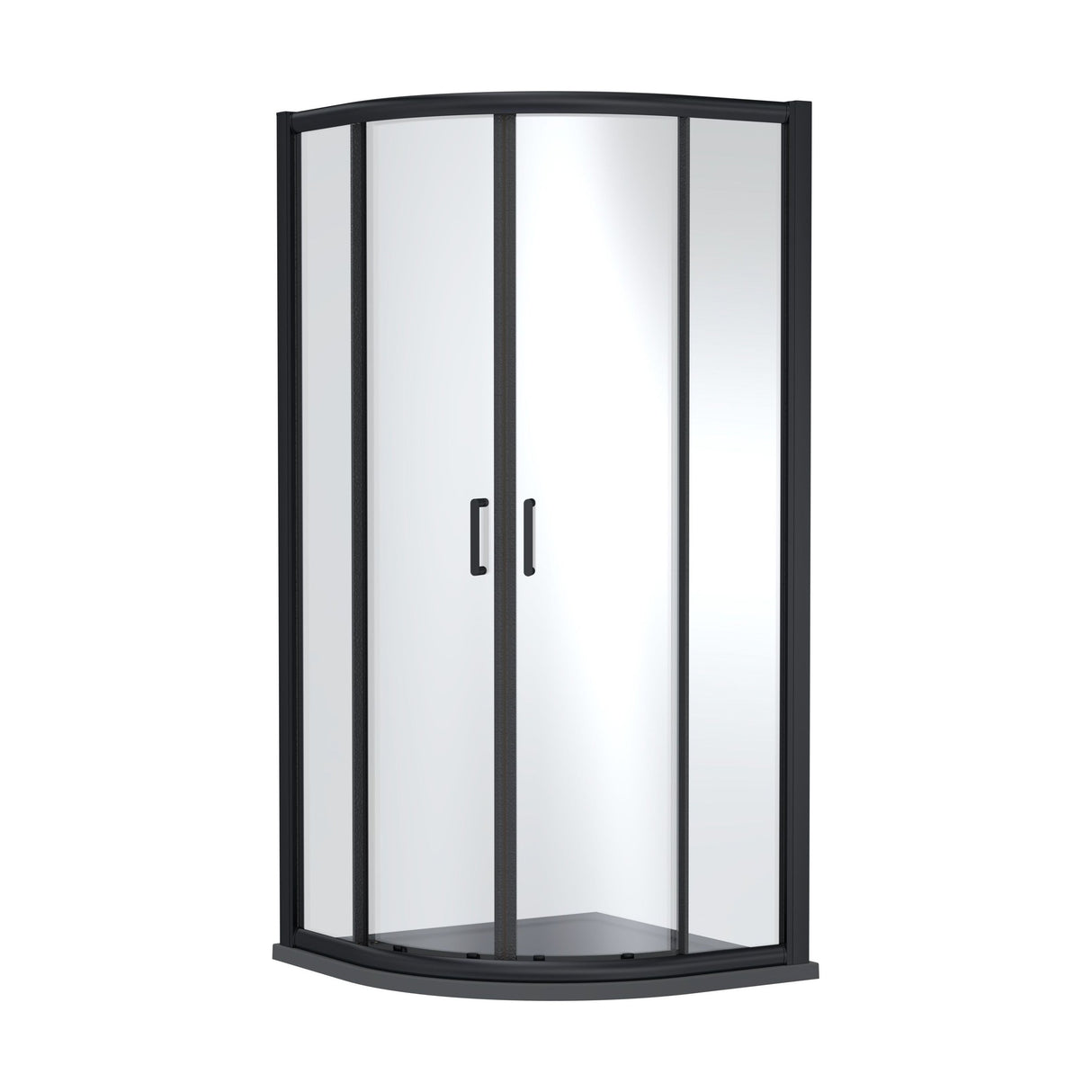 [BEZLU021] 8mm Toughened Safety Glass Quadrant Shower Enclosure and Resin Shower Tray - Choice of Size and Finish - Cutout