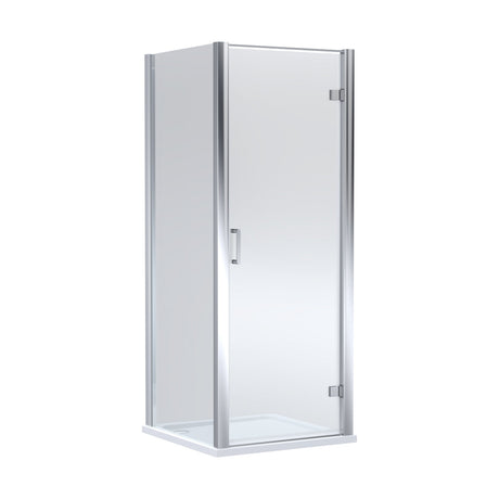 [BEZLU040] 8mm Toughened Safety Glass Hinged Shower Door, Side Panel and Shower Tray - Choice of Size and Finish - Cutout