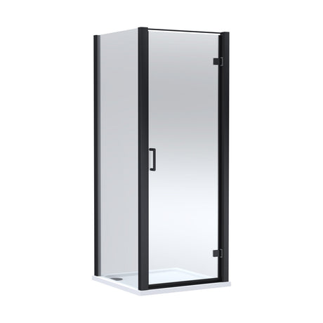 [BEZLU052] 8mm Toughened Safety Glass Hinged Shower Door, Side Panel and Shower Tray - Choice of Size and Finish - Cutout