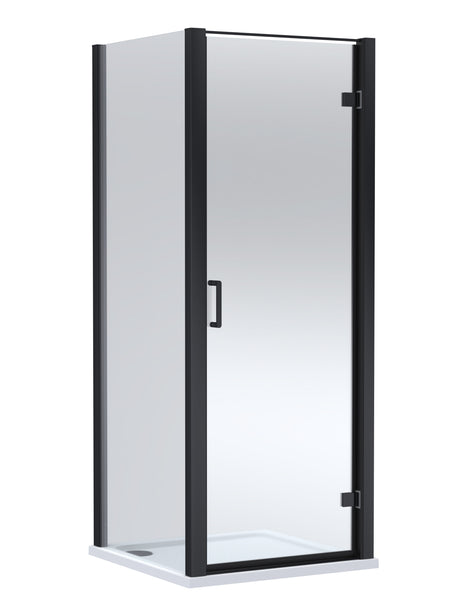 8mm Toughened Safety Glass Hinged Shower Door, Side Panel and Shower Slip Resistant Tray - Choice of Size and Finish