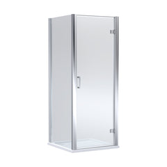[BEZLU058] 8mm Toughened Safety Glass Hinged Shower Door, Side Panel and Shower Tray - Choice of Size and Finish - Cutout