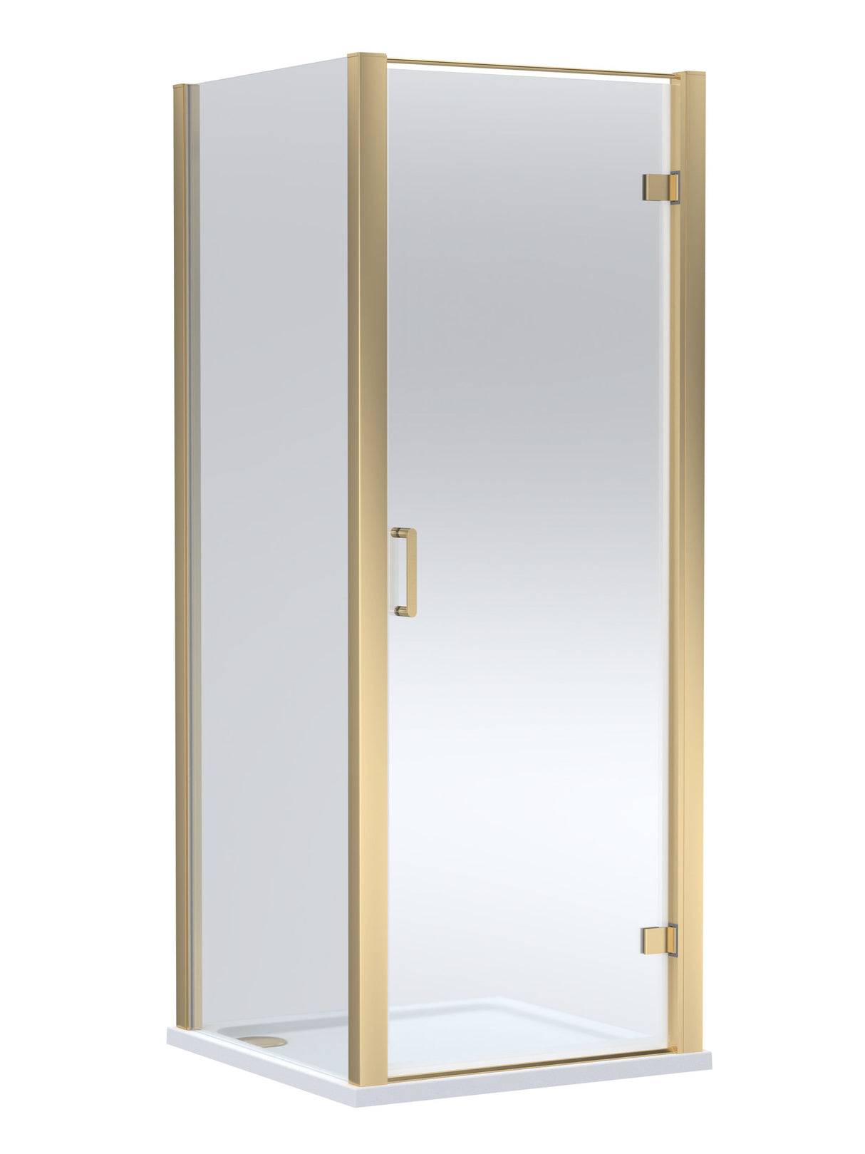 8mm Toughened Safety Glass Hinged Shower Door, Side Panel and Shower Slip Resistant Tray - Choice of Size and Finish
