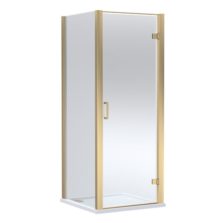 8mm Toughened Safety Glass Hinged Shower Door, Side Panel and Shower Slip Resistant Tray - Choice of Size and Finish