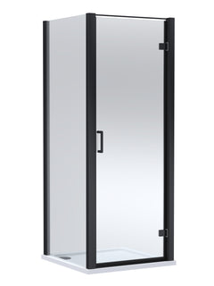 8mm Toughened Safety Glass Hinged Shower Door, Side Panel and Shower Slip Resistant Tray - Choice of Size and Finish