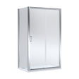 [BEZLU076] Balterley Sliding Shower Door with 6mm Glass, Side Panel & 1200x800mm Shower Tray, Chrome/White - Cutout