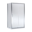[BEZLU077] Balterley Sliding Shower Door with 6mm Glass, Side Panel & 1200x800mm Slip Resistant Tray, Chrome/White - Cutout