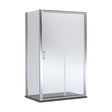 [BEZLU078] Balterley Sliding Shower Door with 6mm Glass, Side Panel & 1200x800mm Shower Tray, Chrome/Grey - Cutout