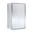 [BEZLU079] Ellenhall Sliding Shower Door with 6mm Glass, Side Panel & Slimline Shower Tray, 1200 x 800mm - Choice of Finish - Cutout
