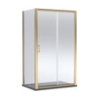 [BEZLU092] Balterley Sliding Shower Door with 6mm Glass, Side Panel & 1200x800mm Shower Tray, Brushed Brass/Grey - Cutout