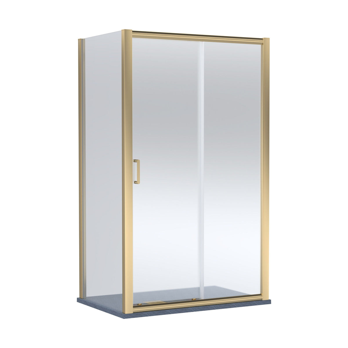 [BEZLU094] Ellenhall Sliding Shower Door with 6mm Glass, Side Panel & Slimline Shower Tray, 1200 x 800mm - Choice of Finish - Cutout