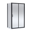 [BEZLU104] Balterley Sliding Shower Door with 6mm Glass, Side Panel & 1200x800mm Shower Tray, Matt Black/White - Cutout