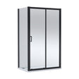 [BEZLU105] Balterley Sliding Shower Door with 6mm Glass, Side Panel & 1200x800mm Slip Resistant Shower Tray, Matt Black/White - Cutout