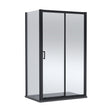 [BEZLU106] Balterley Sliding Shower Door with 6mm Glass, Side Panel & 1200x800mm Shower Tray, Matt Black/Grey - Cutout