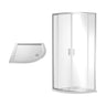 [BEZRU001] 6mm Toughened Safety Glass Quadrant Shower Enclosure Bundle, Choice of Size and Colour - Cutout