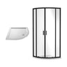 [BEZRU003] 6mm Toughened Safety Glass Quadrant Shower Enclosure Bundle, Choice of Size and Colour - Cutout
