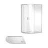 [BEZRU005] 6mm Toughened Safety Glass Offset Quadrant Shower Enclosure Bundle, Choice of Size and Colour - Cutout
