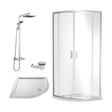 [BEZRU013] Balterley Ruwa Quadrant Shower Enclosure Bundle: Tray, Square Kit & Waste, 800 x 800 mm White/Chrome - Cutout
