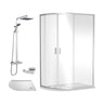 [BEZRU021] 6mm Toughened Safety Glass Offset Quadrant Shower Enclosure Bundle with Shower, Choice of Size/Shower Shape/Colour - Cutout