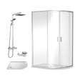 [BEZRU023] Balterley Ruwa Quadrant Offset Right: Tray, Square Kit & Waste, 1000 x 800 mm White/Chrome - Cutout