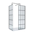 [BEZW004] Contemporary 8mm Glass Walk In Wetroom Screens with Matt Black Framed Design and Shower Tray - Choice of Size - Cutout