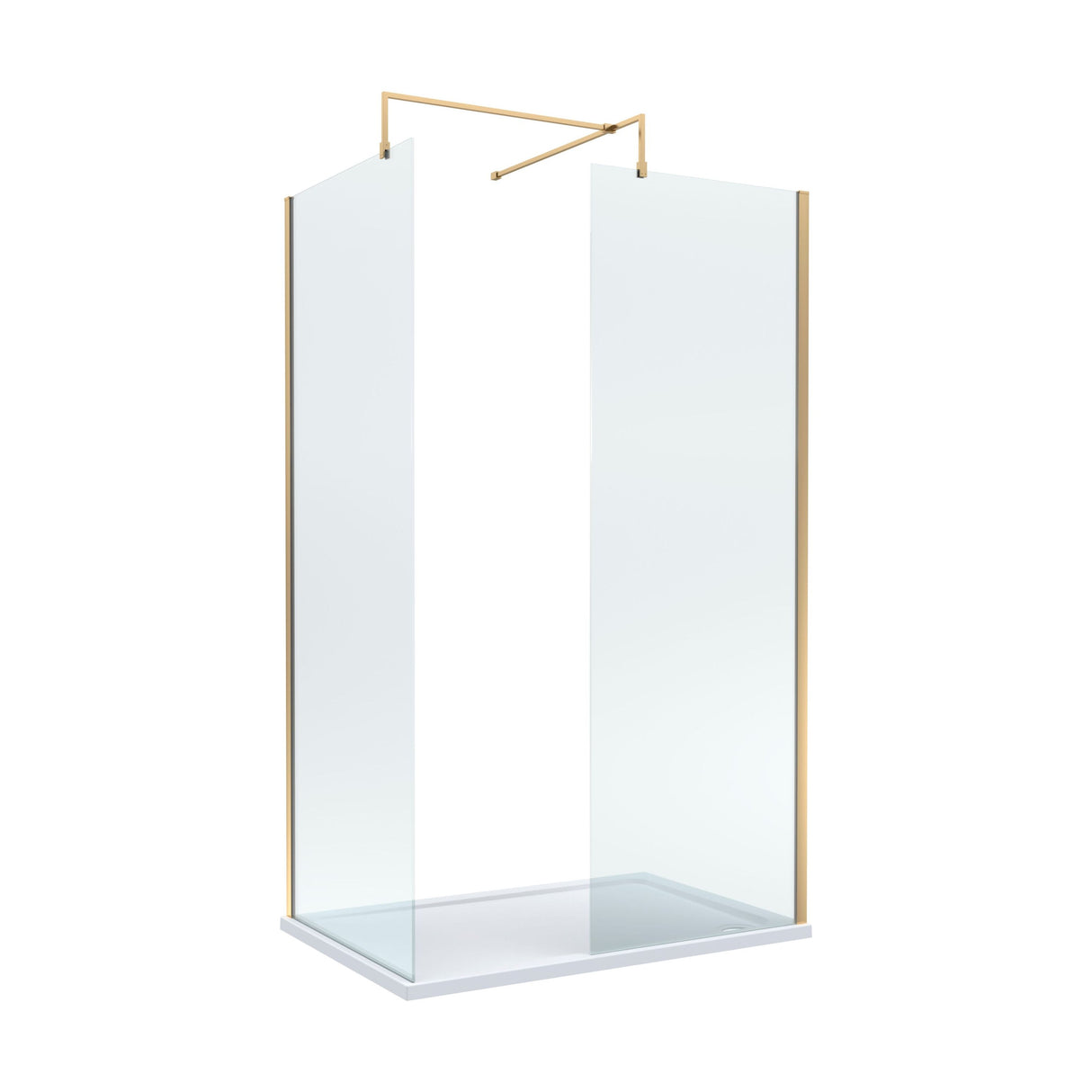 [BEZW007] Contemporary 8mm Glass Walk In Wetroom Screens and Shower Tray - Choice of Size and Finish - Cutout