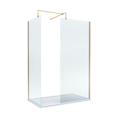 [BEZW019] Contemporary 8mm Glass Walk In Wetroom Screens and Shower Tray - Choice of Size and Finish - Cutout
