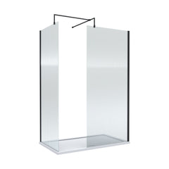 [BEZW022] Contemporary Fluted Glass Walk In Wetroom Screens and Shower Tray - Choice of Finish - Cutout