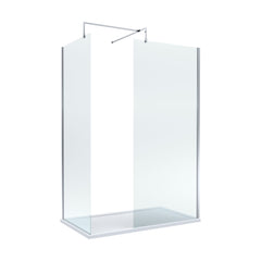 [BEZW024] Contemporary 8mm Glass Walk In Wetroom Screens and Shower Tray - Choice of Size and Finish - Cutout