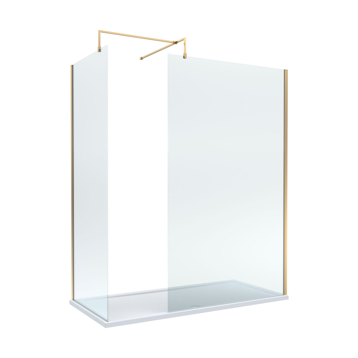[BEZW033] Contemporary 8mm Glass Walk In Wetroom Screens and Shower Tray - Choice of Size and Finish - Cutout