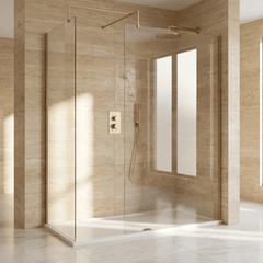 [BEZW041] Contemporary 8mm Glass Walk In Wetroom Screens and Shower Tray - Choice of Size and Finish - Lifestyle 1