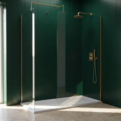 [BEZW041] Contemporary 8mm Glass Walk In Wetroom Screens and Shower Tray - Choice of Size and Finish - Lifestyle 2