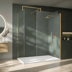 [BEZW041] Contemporary 8mm Glass Walk In Wetroom Screens and Shower Tray - Choice of Size and Finish - Lifestyle 3