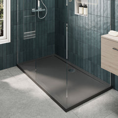 [BEZW047] Contemporary 8mm Glass Walk In Wetroom Screens and Shower Tray - Choice of Size and Finish - Lifestyle 2