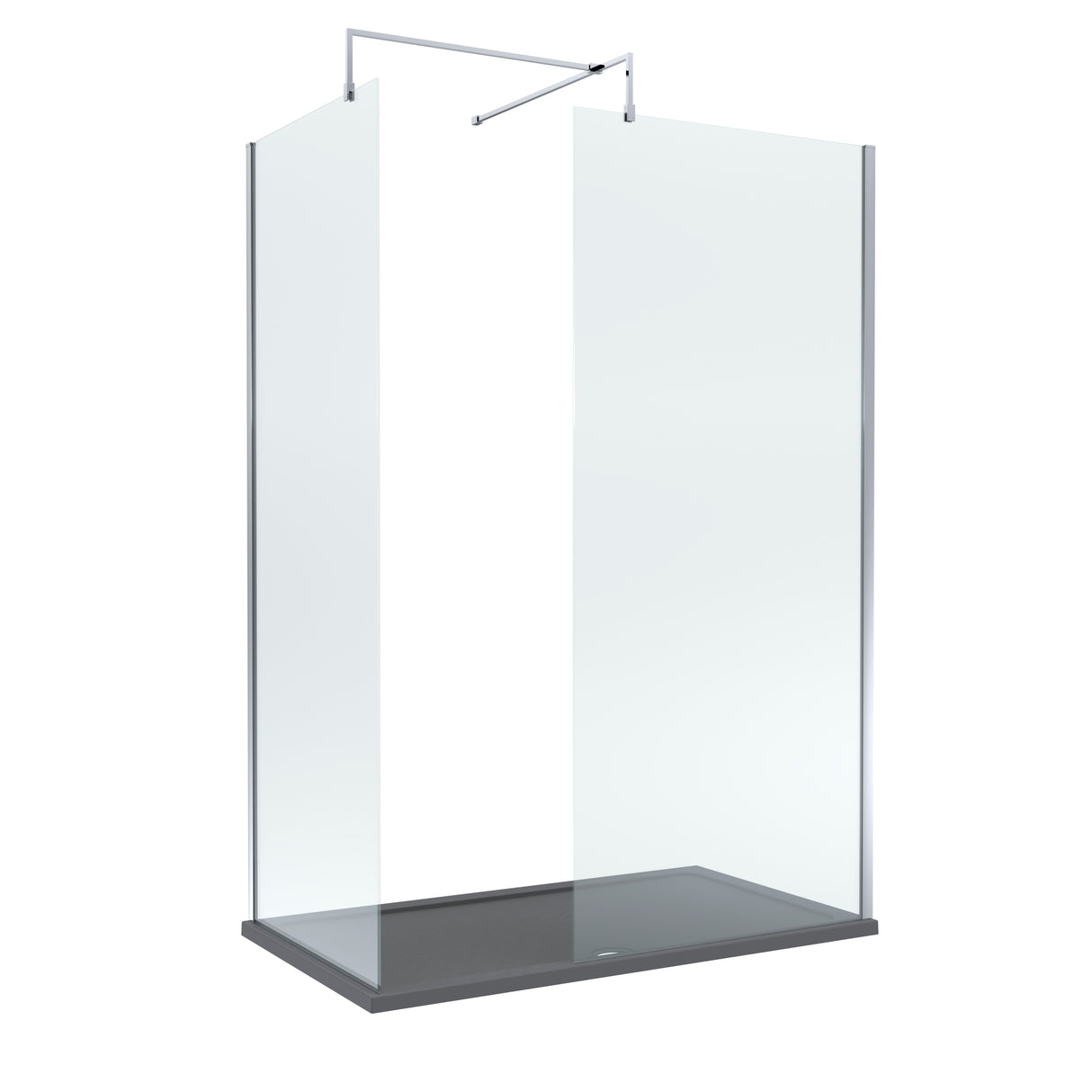 8mm Glass Walk In Wetroom Screens and Shower Tray - Choice of Size and Finish